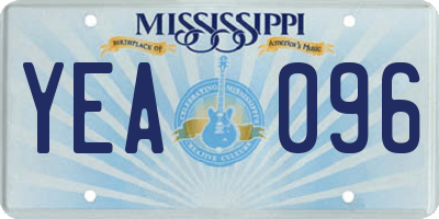 MS license plate YEA096