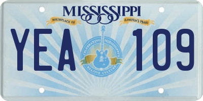 MS license plate YEA109