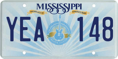 MS license plate YEA148