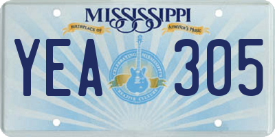 MS license plate YEA305