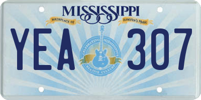 MS license plate YEA307
