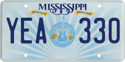 MS license plate YEA330