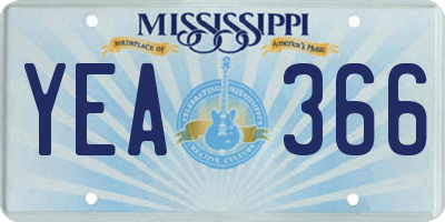 MS license plate YEA366