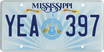 MS license plate YEA397