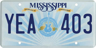 MS license plate YEA403