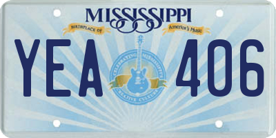 MS license plate YEA406