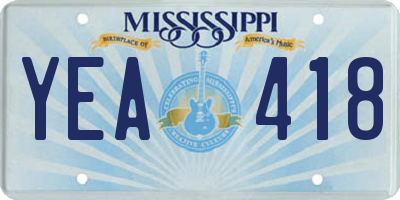 MS license plate YEA418