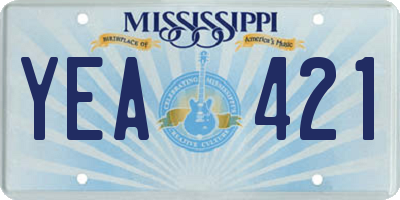 MS license plate YEA421