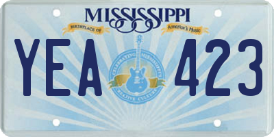 MS license plate YEA423