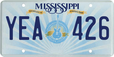 MS license plate YEA426
