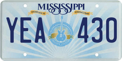 MS license plate YEA430
