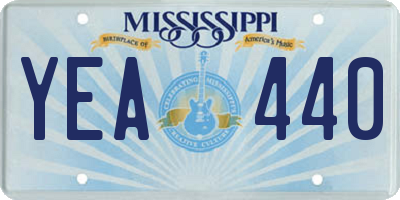 MS license plate YEA440