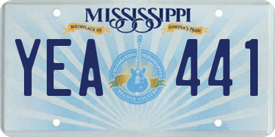 MS license plate YEA441