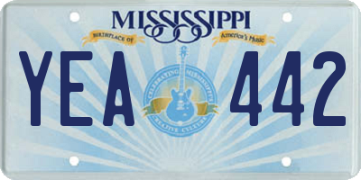 MS license plate YEA442