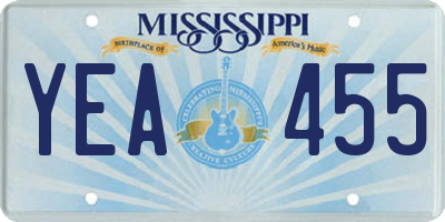 MS license plate YEA455