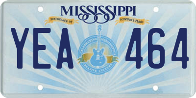 MS license plate YEA464