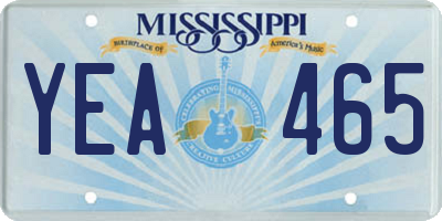 MS license plate YEA465
