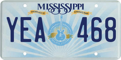MS license plate YEA468