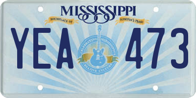 MS license plate YEA473