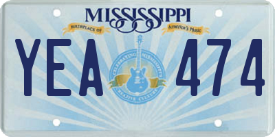 MS license plate YEA474