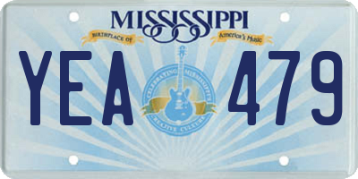 MS license plate YEA479