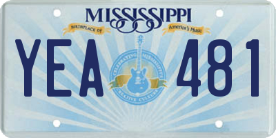 MS license plate YEA481