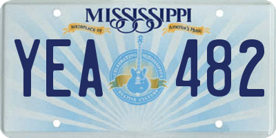 MS license plate YEA482