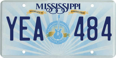 MS license plate YEA484