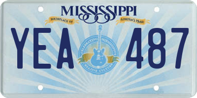 MS license plate YEA487