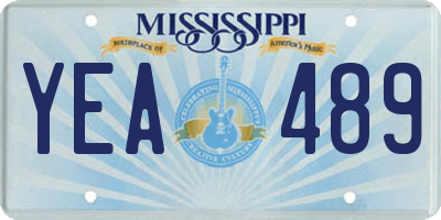 MS license plate YEA489