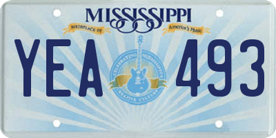 MS license plate YEA493