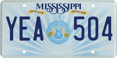 MS license plate YEA504