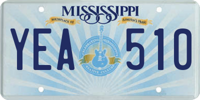 MS license plate YEA510