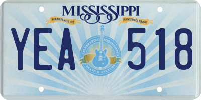 MS license plate YEA518