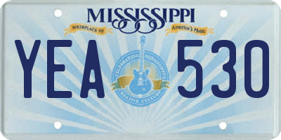 MS license plate YEA530