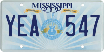 MS license plate YEA547