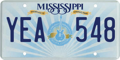 MS license plate YEA548