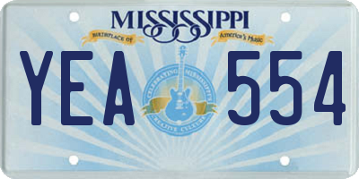 MS license plate YEA554