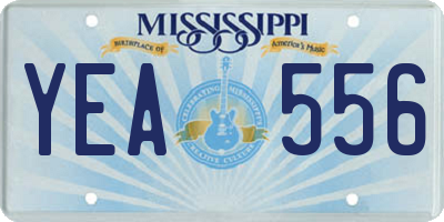 MS license plate YEA556