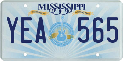 MS license plate YEA565