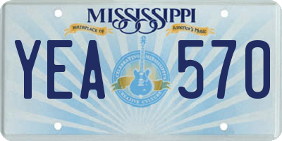 MS license plate YEA570