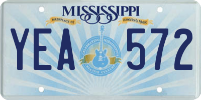 MS license plate YEA572