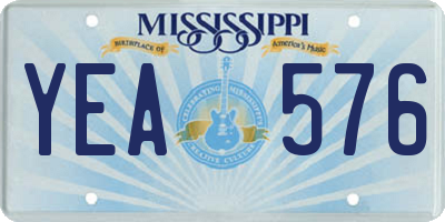 MS license plate YEA576