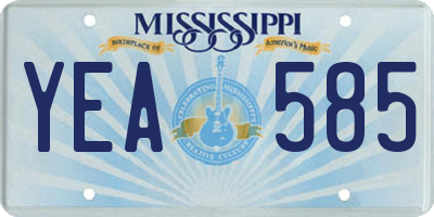 MS license plate YEA585