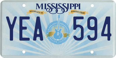 MS license plate YEA594