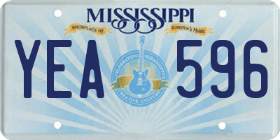 MS license plate YEA596