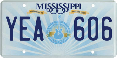 MS license plate YEA606