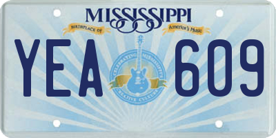 MS license plate YEA609