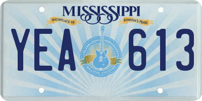 MS license plate YEA613