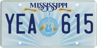 MS license plate YEA615